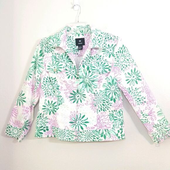 DD Collection vibrant floral print stretchy jacket - Picture 1 of 12